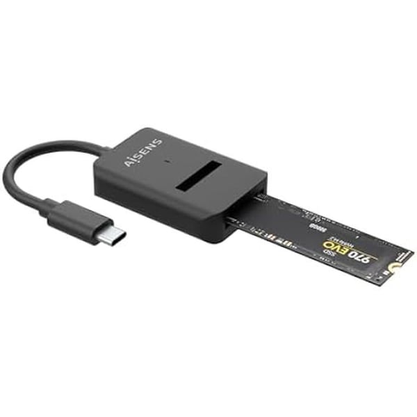 AISENS - ASUC-M2D011-BK - USB-C Dock M.2 (NGFF) Asuc-M2D011-Bk SATA/NVMe A USB3.1 Gen2, svart