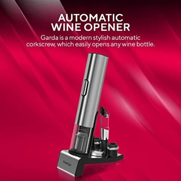 Elektryck flasköppnare - PRESTIGIO - Garda - Elegant design - Vakuumpump - Presentlåda
