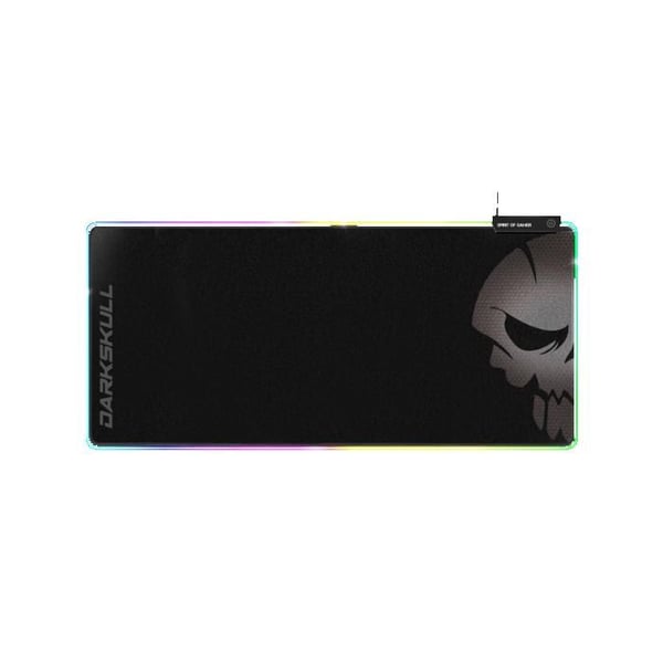 Gamingmusmatta - DARSKULL - XXXL RGB - 12 Bakgrundsbelysningslägen - 4 USB-portars hub - Antiskid.