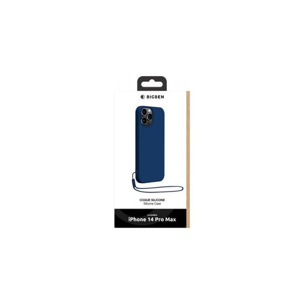 Coque - Bigben - iPhone 14 Pro Max - Silikon - Mörkblå - Matchande handledsrem