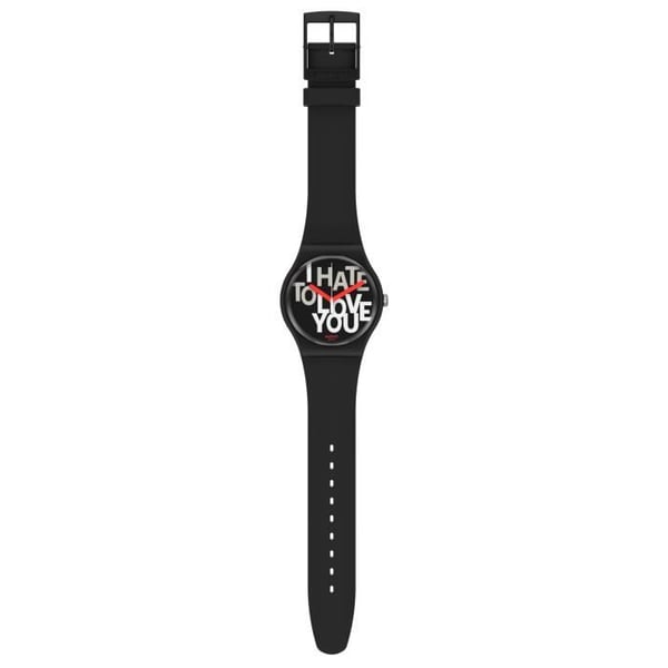 Klocka - SWATCH - HATE 2 LOVE - 41mm - Svart - Kvarts - Unisex