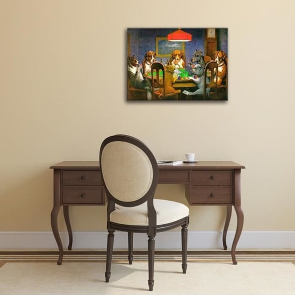 Legendarte - Måla, tryck på duk - Hundar som spelar poker - En vän i trubbel - Cassius Marcellus Coolidge cm. 60x80