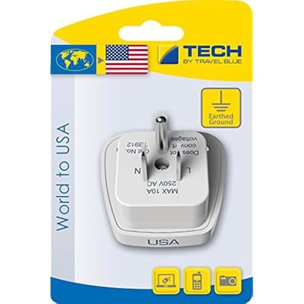 Adapter - Fco Zayas - Modell 912 - Vit - Ideal för resenärer - 15A Max