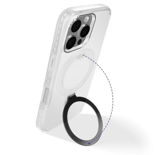 Coque MagSafe för iPhone 16 Pro Stöttålig med Fällbart Stöd Vit