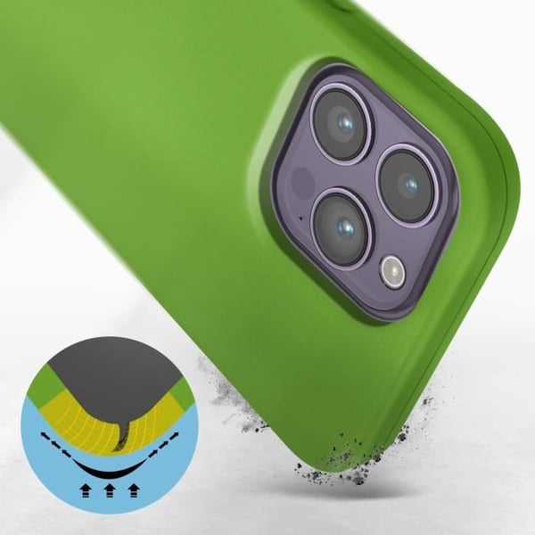 Coque iPhone 14 Pro - Semi-rigid - Grön - Soft-touch - Effektivt skydd