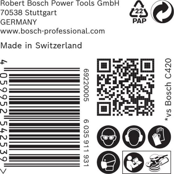 Slipmedel - Bosch Expert C470 - 125 mm - Korn 320 - Multi-hål