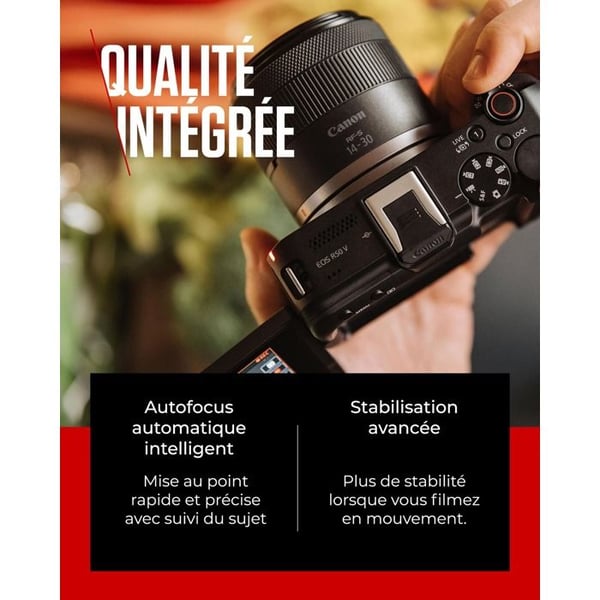 Hybridkamera - CANON - EOS R50 V - 24,2 Megapixlar - Optik RF-S 14-30mm - Svart