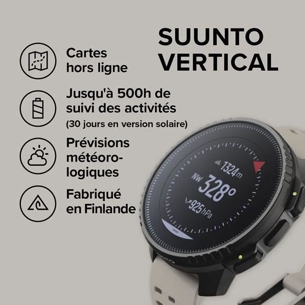 GPS sport ansluten klocka - ALTIMETER - SUUNTO VERTICAL BLACK SAND - Skärmdiameter 49 mm