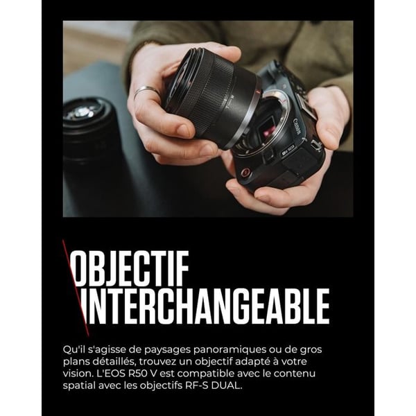Hybridkamera - CANON - EOS R50 V - 24,2 Megapixlar - Optik RF-S 14-30mm - Svart