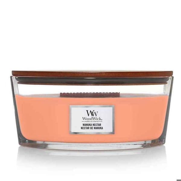 Doftljus - WOODWICK - Manuka Nectar - 453,6 g - Paraffin ochsilke - Nutida glas