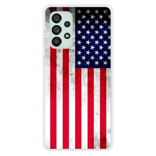 Siliconfodral - Kompatibel med Samsung Galaxy A73 5G - design med USA:s flagga