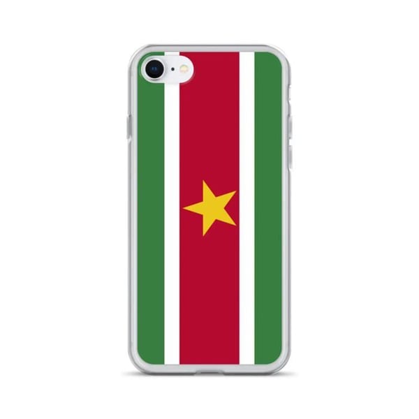 Telefonfodral – Surinames flagga – Kompatibel med iPhone 6S – Mjukt fodral – Slitstarkt och stötdämpande - Silikon - Pixelforma
