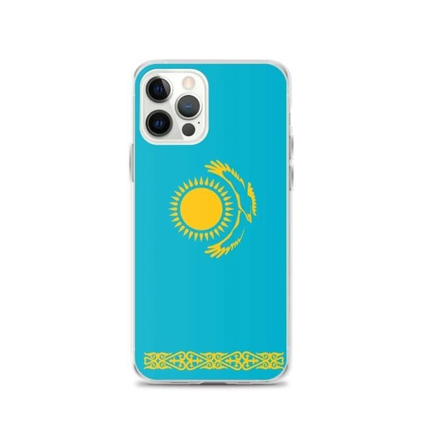 iPhone-fodral - Flerfärgad - Kazakstans flagga - Mjuk - Silikon - Vertikalt design
