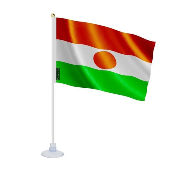 Mini Nigerflagga – Sugkopp – 14 x 21 cm – För Slät Yta – Polyester – 1 styck – Pixelforma