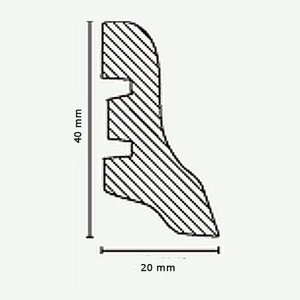 PROVISTON Sockel nr 445 i fanerat trä 20 x 40 x 2500 mm ask 62,5 meter | 25 stycken
