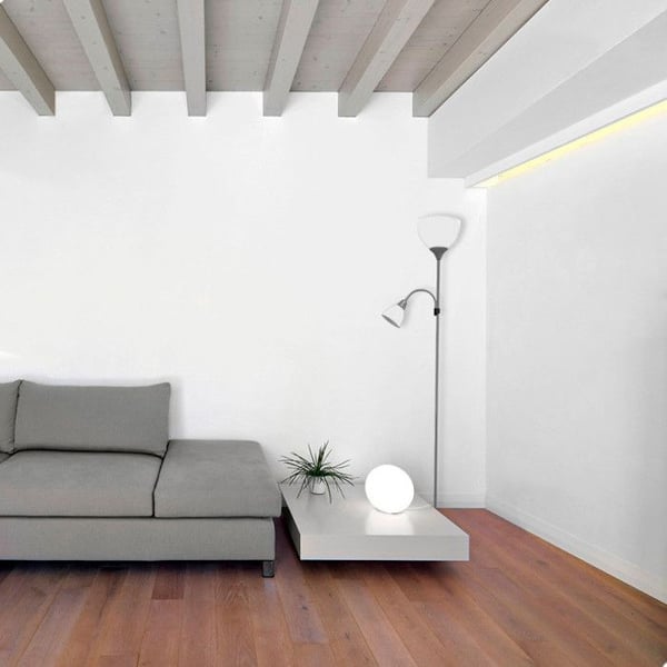 Golvlampa - EDM - Boston - Silver - E27 60W - E14 40W - 176 cm