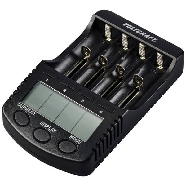 Laddare för rundcell VOLTCRAFT CC-2 NiMH, NiCd, Li-ion LR6 (AA), LR03 (AAA), LR14 (C), sub-C, 26650, 26500, 18650,