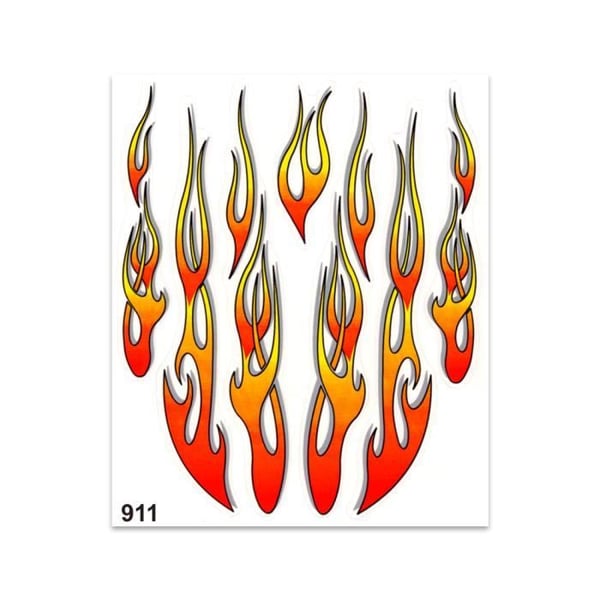 Autocollant - 4R QUATTROERRE.IT - Tribal Flames - 20 x 24 cm - Orange - Resistans och hållbar