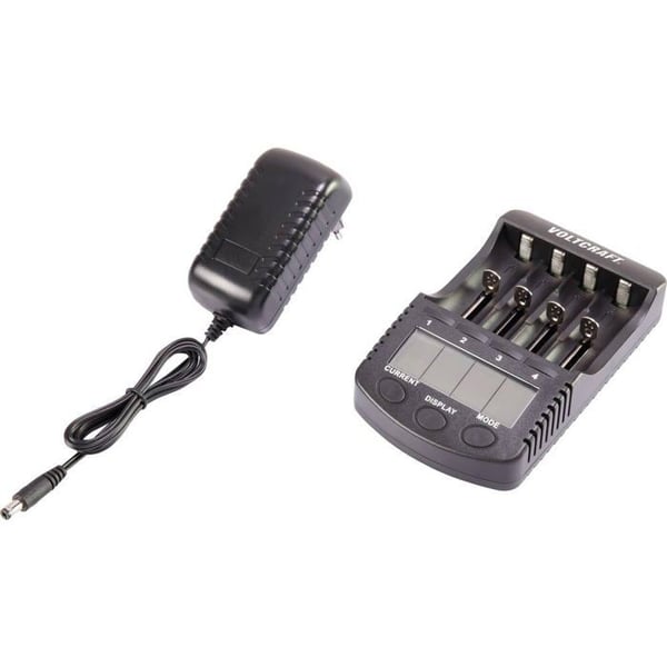 Laddare för rundcell VOLTCRAFT CC-2 NiMH, NiCd, Li-ion LR6 (AA), LR03 (AAA), LR14 (C), sub-C, 26650, 26500, 18650,