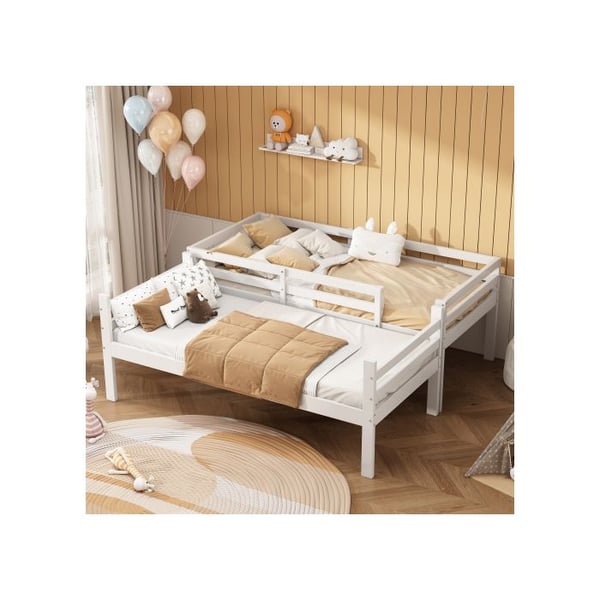 Sovesofa - MUVOE - 90x200 cm - Hvid - Skrå stige - Sikkerhed mod fald