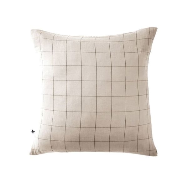 Taie d'oreiller Tissé-teint stora rutor Dekor "Gaïa Match" 60 x 60 cm & 50 x 70 cm "Gaze de Coton" - Gaïa Match Pampa - 60 x 60 c