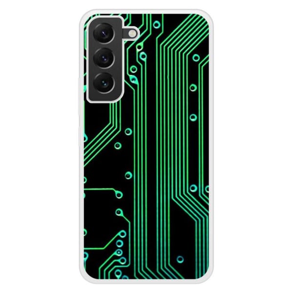 Silkonskal med förstärkt tryck, kompatibel med Samsung Galaxy S22 Plus, geek-kretsstruktur
