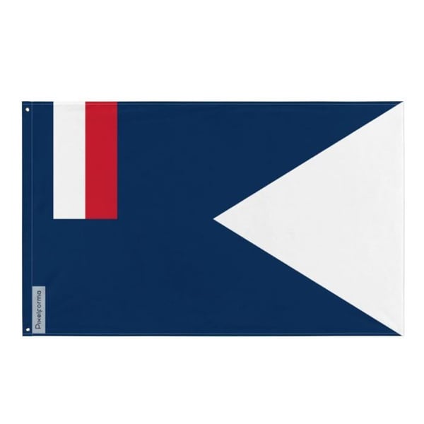 Fransk guvernörsflagga – 90 x 150 cm – Hållbar polyester – 2 metallöglor – Inomhus / Utomhus – Pixelforma