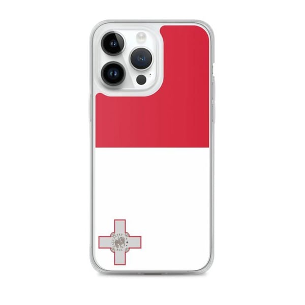 Mobilskal – Malta Flagga – Kompatibel med iPhone 14 Pro Max – Mjuk Fodral – Slitstark och Stötsäker - Silikon - Pixelforma