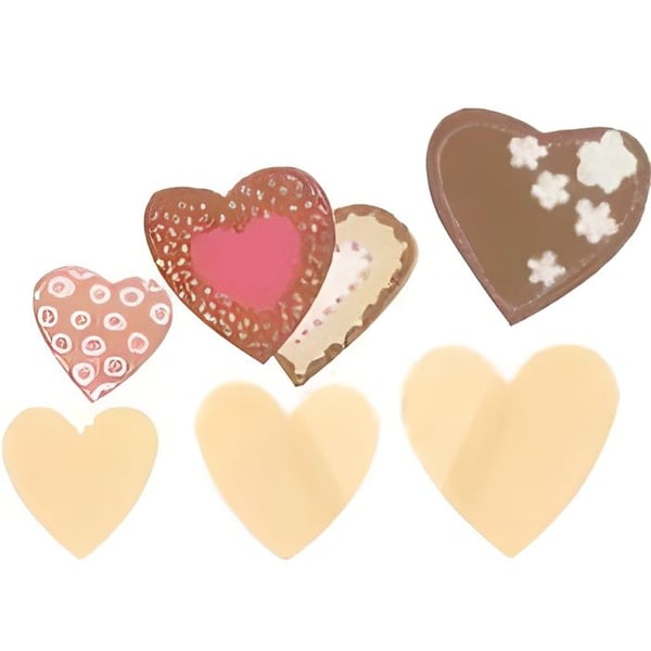 Trä-hjärtan - Blandad - Assorterade storlekar 1,5 cm, 2,5 cm, 3,5 cm - Färg beige - Naturligt trä