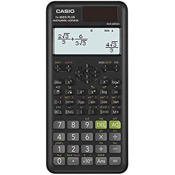 Casio FX-85ES PLUS-2 vetenskaplig kalkylator - Naturlig display - 252 funktioner - Svart