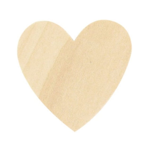 Trä-hjärtan - Blandad - Assorterade storlekar 1,5 cm, 2,5 cm, 3,5 cm - Färg beige - Naturligt trä