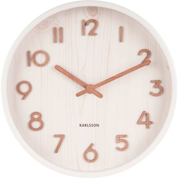 Väggklocka - KARLSSON - KA5808WH - Vit - Trä (Lind) - 22 cm