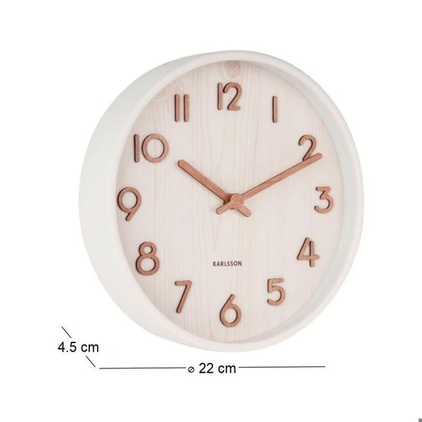 Väggklocka - KARLSSON - KA5808WH - Vit - Trä (Lind) - 22 cm