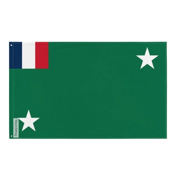 Fransk Togo-flagg – 90 x 150 cm – Hållbar polyester – 2 metalöljetter – Inomhus / Utomhus – Pixelforma