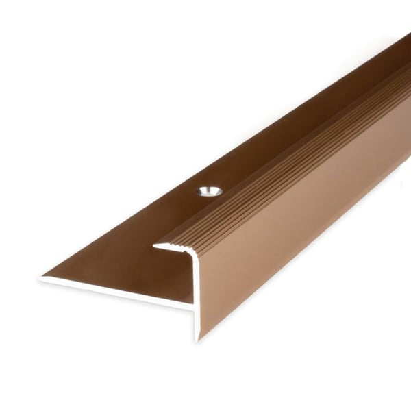 Slutprofil trappa Alu anodiserad Ljus brons l 37 mm H 10.3 mm Genomgående L 2700 mm