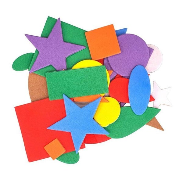 MégaCréa DIY - Geometriska klistermärken skum 2,5 till 5 cm 70 stycken