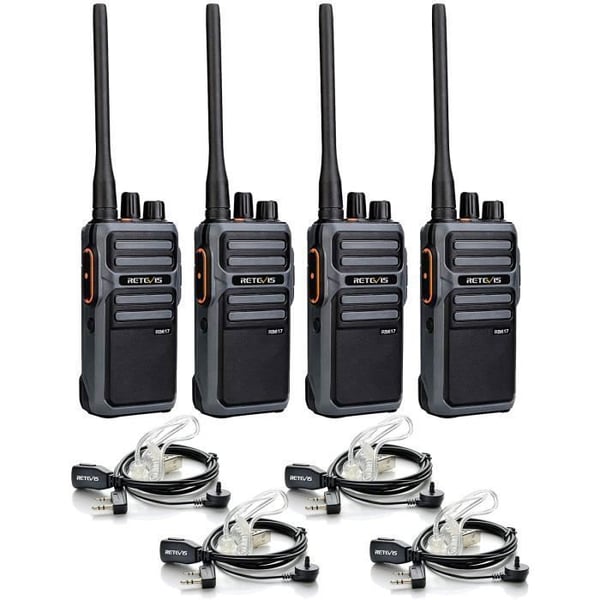 Retevis RB617 Walkie Talkie 16 kanaler TOT Scan Walkie Talkie med 2 i 1 USB-kabel och 4400mAh Li-ION-batteri (svart och grått,