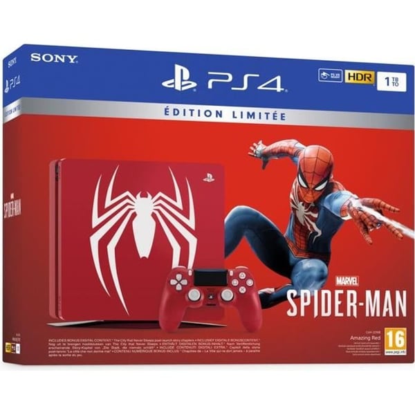Console PS4 Slim 1TB Red Limited Edition Marvel's Spider-Man Design + Marvel's Spider-Man - PlayStation Official
