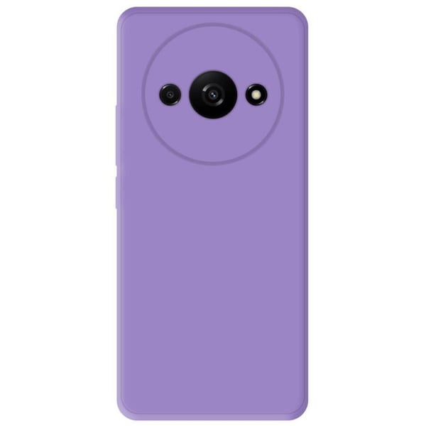 Vanligt matt lila silikonfodral som är kompatibelt med Xiaomi Redmi A3 4G