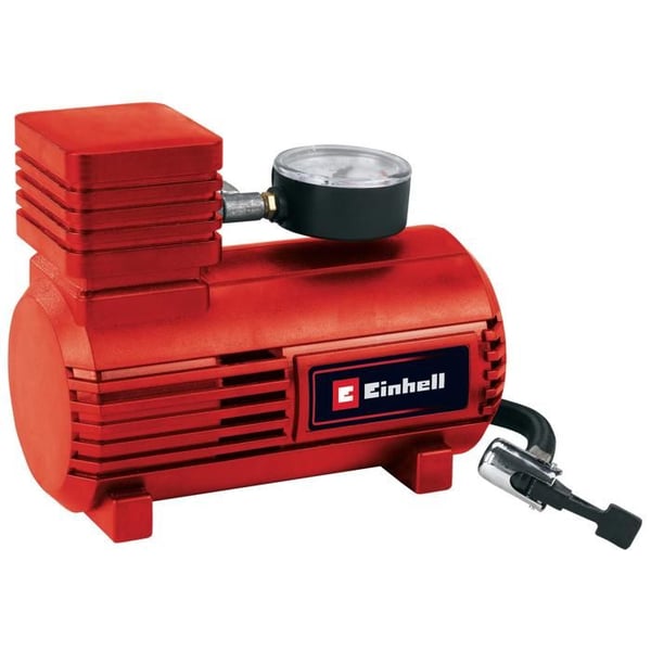 Einhell Bilmotor CC-AC 12V (12V, Tryck: 18 bar, Inbyggd manometer) Levereras med 3 adaptrar