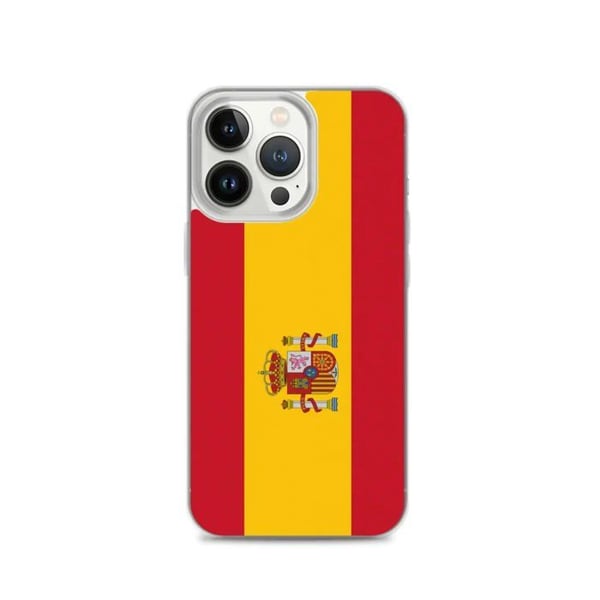 Mobilskal – Spanska flaggan – Kompatibel med iPhone 13 Pro – Mjuk fodral – Slitstark och stötresistent - Silikon - Pixelforma