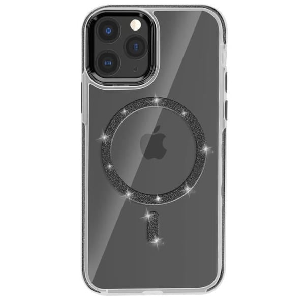 Coque MagSafe för iPhone 11 Pro Max Silikon Glittrande Svart