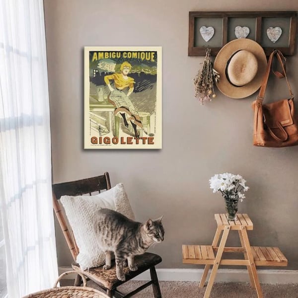 Legendarte - Gigolette Vintage Konstnärlig affisch - Målning, Canvastryck cm. 50x70