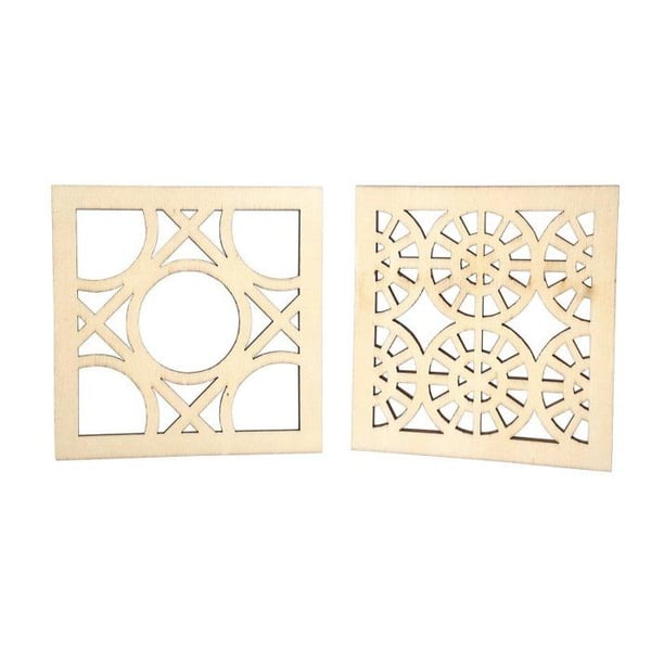 MégaCréa DIY - Dekorativa träplattor 9 cm 4 stycken