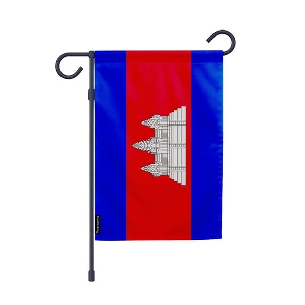 Flagga Trädgård Kambodja – 32 x 47.5 cm – Halkskyddande Polyester – Vertikalt Format – Utomhus – Pixelforma