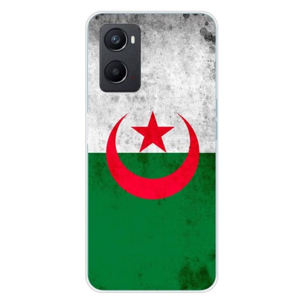 1001Coques - Silikonfodral kompatibelt med Oppo A76 - Mönster Algeriets flagga - Originaldesign tryckt i Frankrike