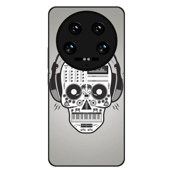 Reinforced silicone skal med tryck kompatibel med Xiaomi 14 Ultra Skull Music