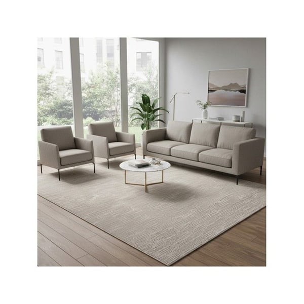 Modern enfärgad texturerad krämfärgad mjuk sammetmatta 12 mm elegant minimalistisk salong (Dimension: 80x150 cm - Färg: Beige)
