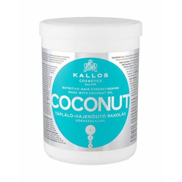 Hårmask - KALLOS - Kokosnöt - 1000ml - Torrt hår - Optimal hydrering