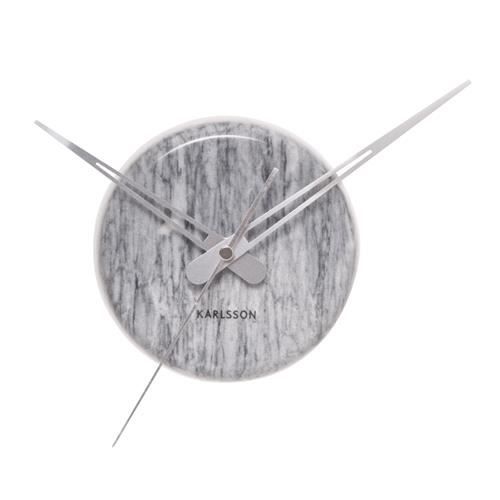 Väggklocka - KARLSSON - Marmorprick - Ø 13,5 cm - Grå - Nutida design